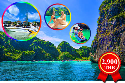 Phi Phi Island Tour from Phuket of the best snorkeling package Maya Bay - Phi Phi Island + Khai Island Tour by Speed Boat - Premium Class